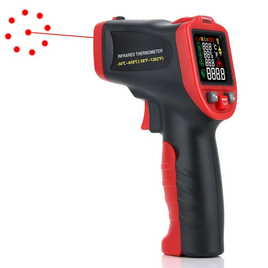 KYCOR-Infrared Digital IR Thermometer Non-Contact Laser Temperature Meter Pyrometer Hygrometer Colorful LCD