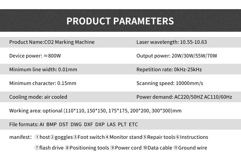 China Manufacturer Separate Type Co2 Lasermarking Machine 30w 50w Desktop Split Co2 Laser Marking Machine Price