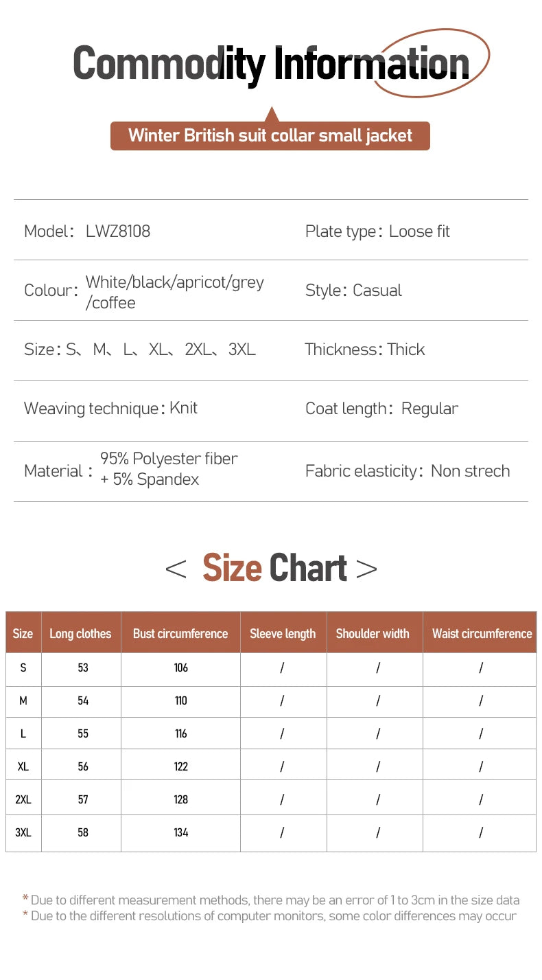 Winter Fashion British Style Pure Suit Collar Solid Color Woolen Fabric Small Coat  Casual Elegant Jacket Women'S Clothing
