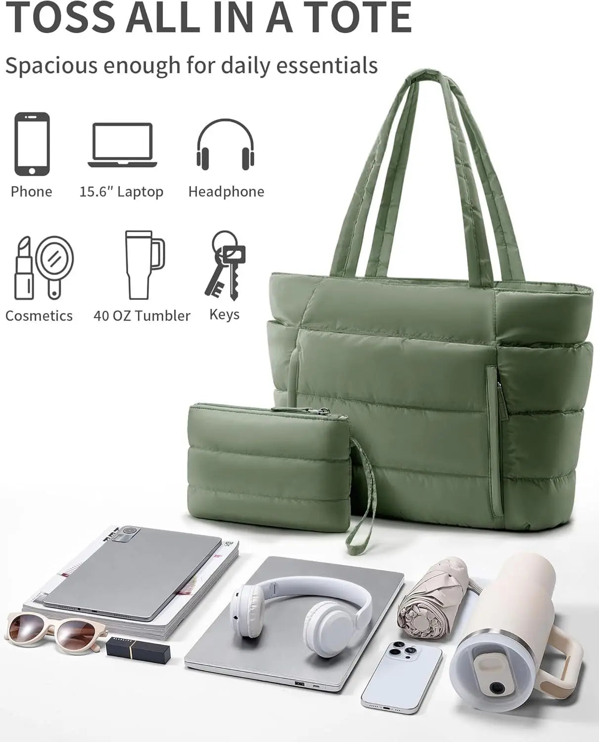 Women Tote bag large-capacity shoulder bag multi-functional travel toiletry makeup bag