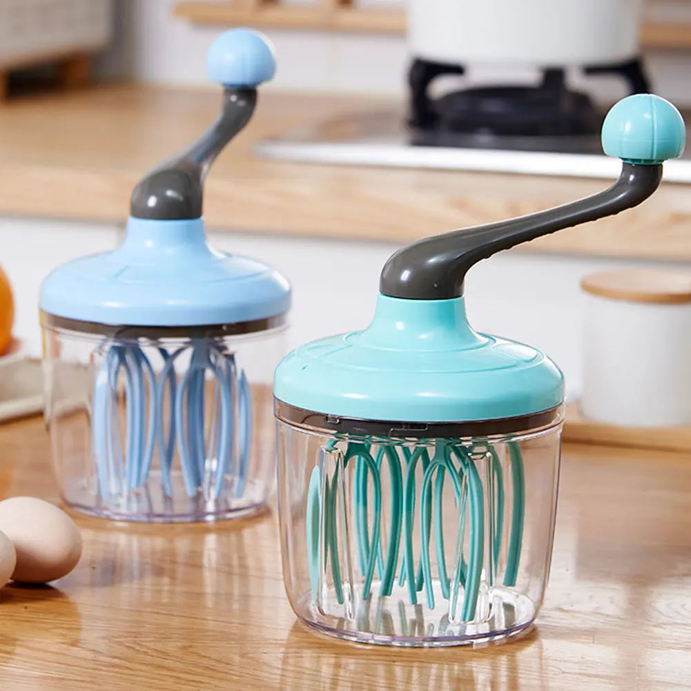 Manual Egg Beater Hand Cranked Cream Mixer Multi-Function Egg Whisk Blender Kitchen Baking Tool for Blending Whisking Beating