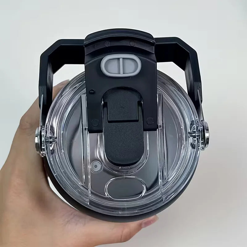 1.2L/1.5L Large Capacity Stainless Steel Insulated Water Bottle - with Wide Handle, Portable Outdoor Large Kettle,Hiking Bottle