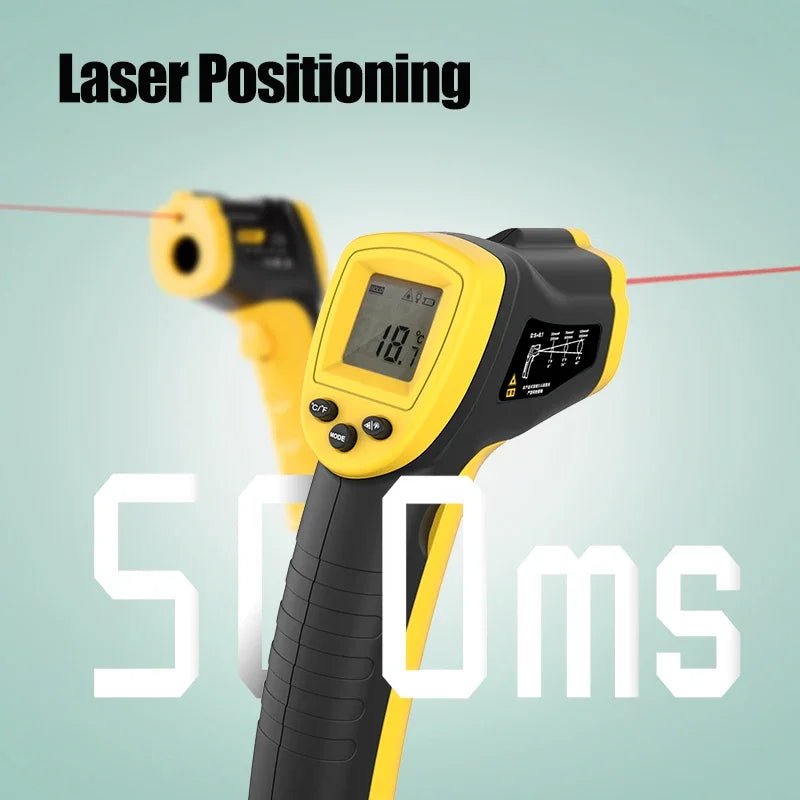 Deli Digital Infrared Thermometer IR Laser Pyrometer Non-Contact Temperature Tester with LCD Display for Home Use -30~380°F