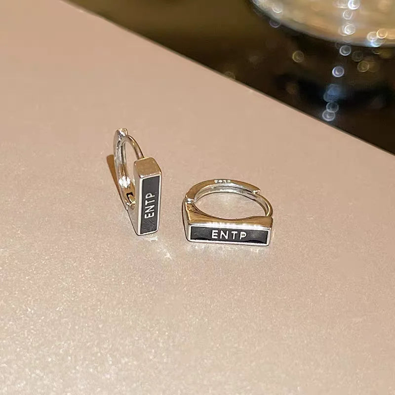 Sterling Silver Earrings Sophisticated Personality High End Exquisite Simple Elegant Letter Shaped Ear Accessories for Women