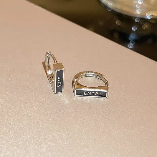 Sterling Silver Earrings Sophisticated Personality High End Exquisite Simple Elegant Letter Shaped Ear Accessories for Women