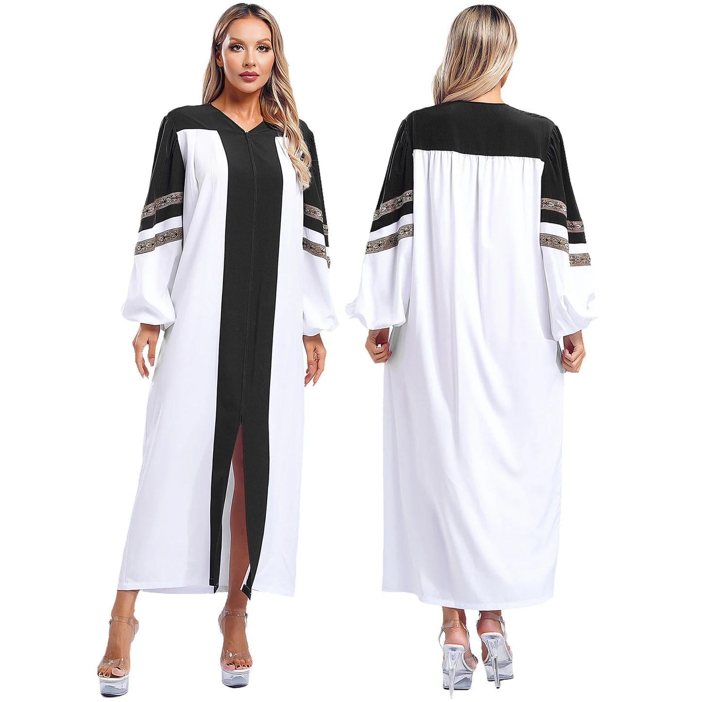 Womens Church Clergy Loose Choir Robe Dress Priest Preacher Dresses Baptism Confirmation Officiant Costume Praise Worship Dress