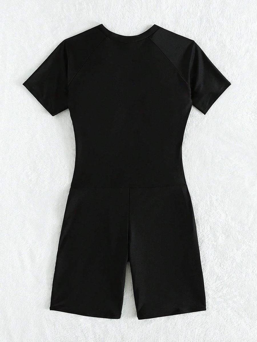 Short Sleeve Surfing Swimsuit 2026 Slim Bodysuit Swimwear Women One Pieces Rashguard Diving Clothes Bathing Swimming Swim Suit