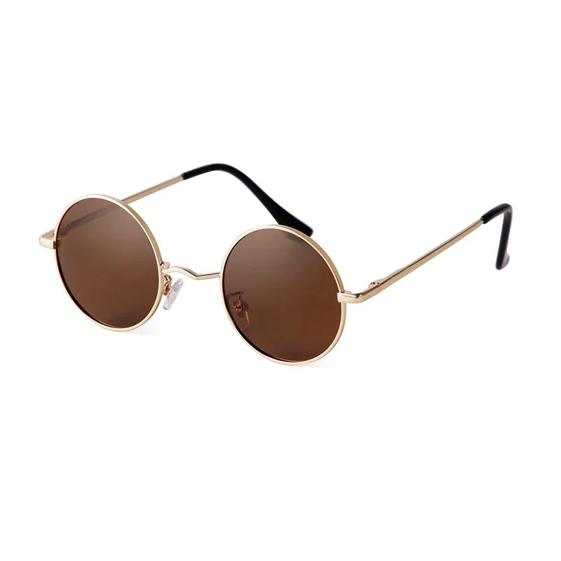 Trendy Round Polarized Sunglasses High Quality Brand Design Vintage Party Men Circle Small Frame Women Yellow Shades Sun Glasses