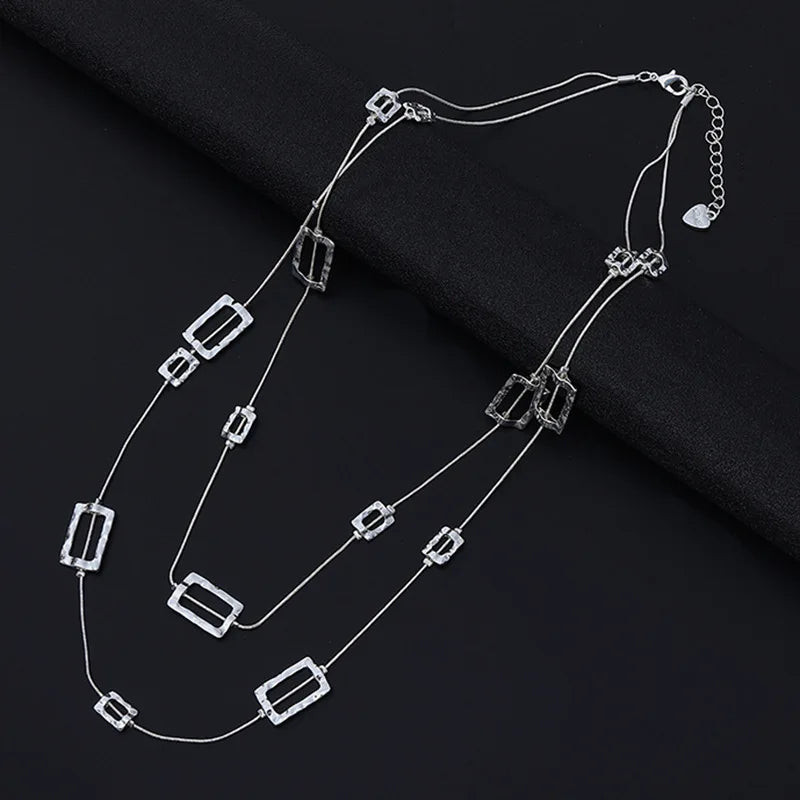 new necklace is popular in Europe and America, versatile peach heart exquisite women's long necklace, double-layer wome
