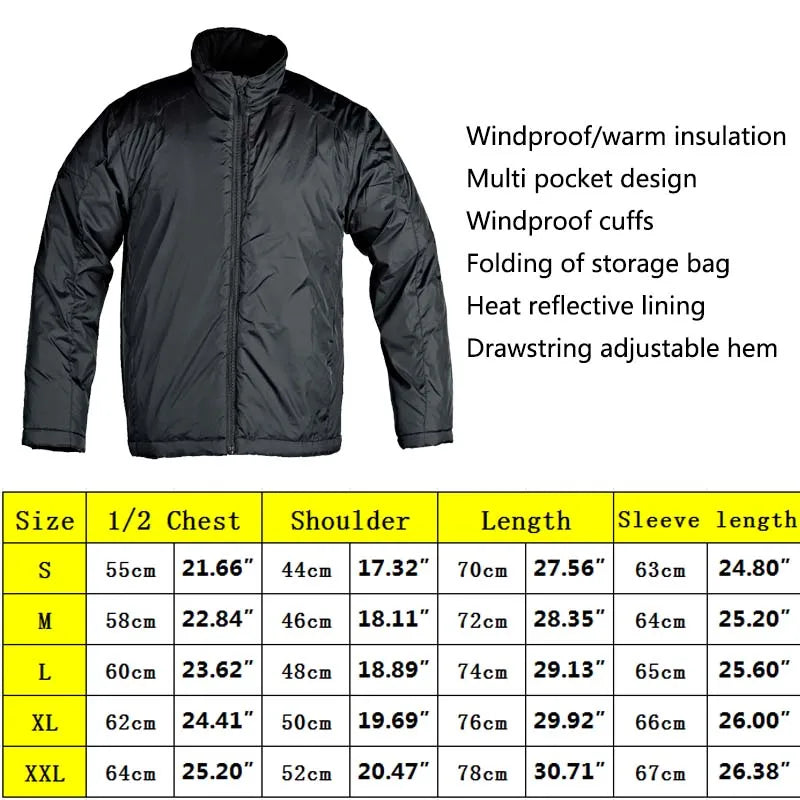 Winter Outdoor Jackets Men Clothing Parkas Tactics Causal Jacket Heat Reflective Warm Windproof Hiking Coat Windbreaker