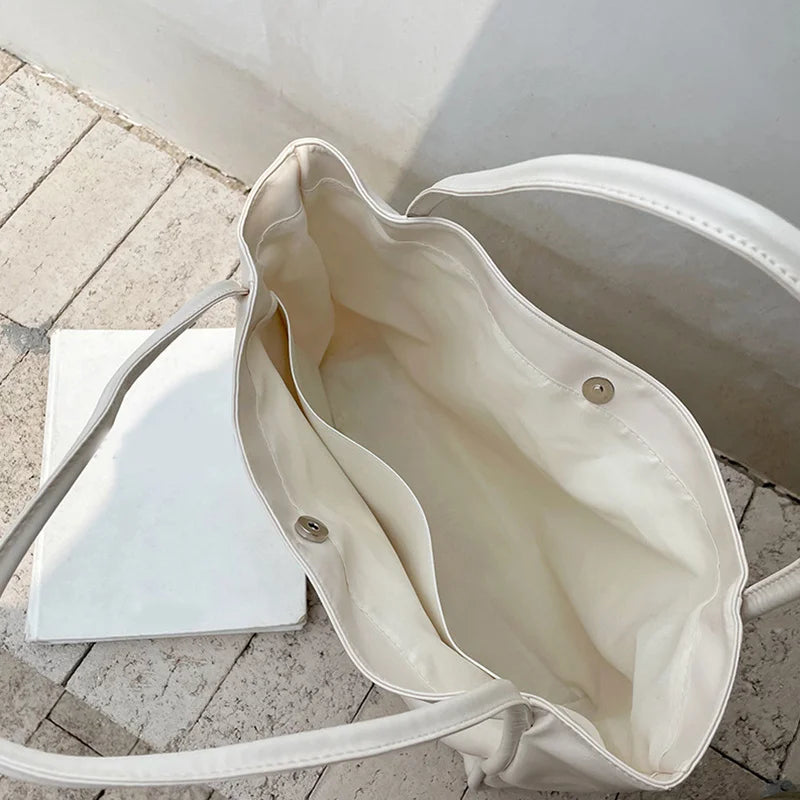 Women Tote Bag Fashion Underarm Pouch Large Capacity Soft Pu Leather Shoulder Bag Retro Crossbody Bag Casual Portable BucketBags