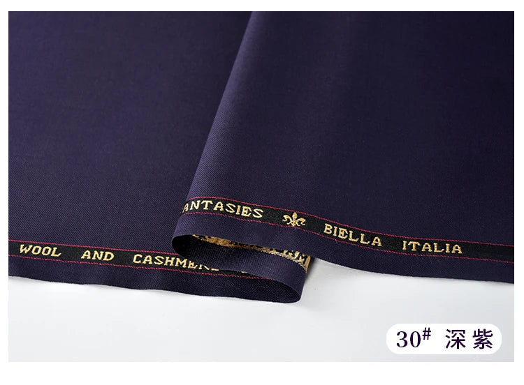 High Count 50% Worsted Wool Fabric For Suits Sewing Blazer Vest Pants Coat DIY High End 280g/m Serge Cloth Material 50X150cm