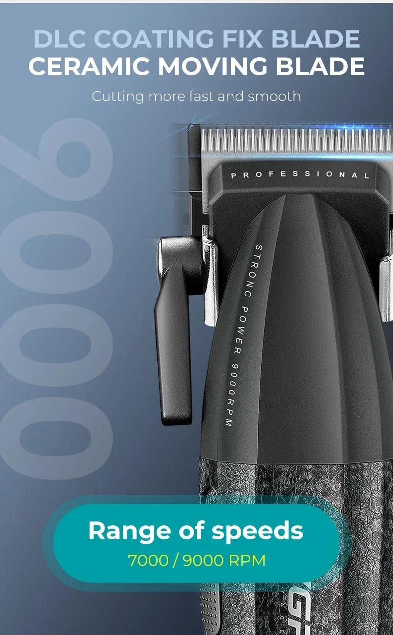 VGR Hair Trimmer Professional Clipper Cordless Barber 9000 RPM Rechargeable Hair Cutting Machine Metal Trimmer for Men V-640