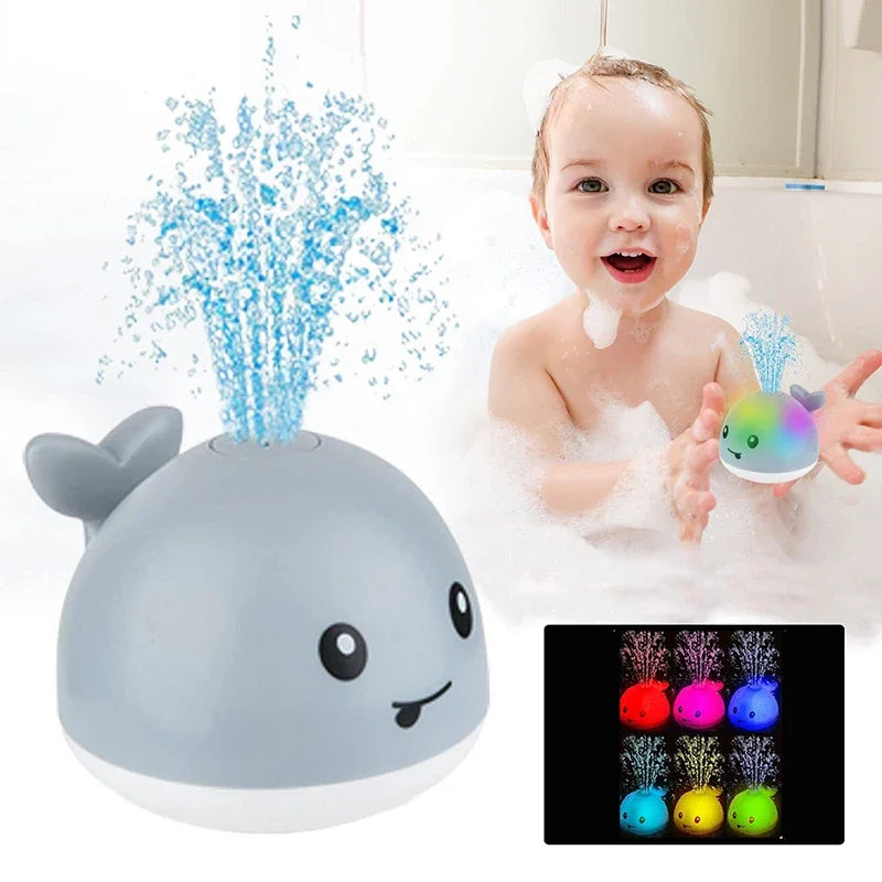 Waterproof Baby Bath Toys Whale Automatic Bathroom Toy Sprinkler Glowing LED Light toy,kids Infant Swim Pool Bathroom Toys Gifts