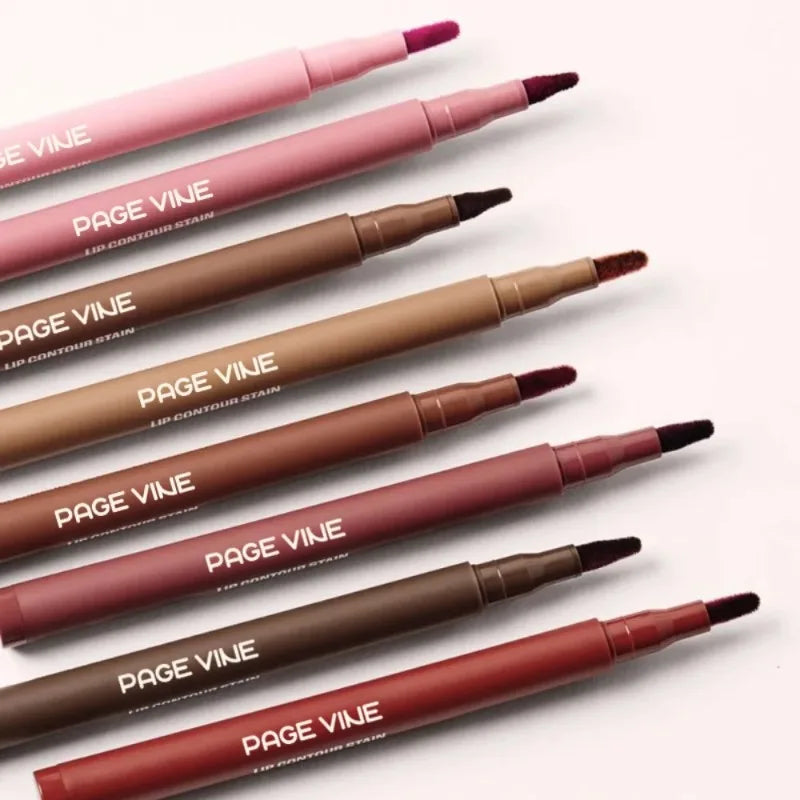 Matte Velvet Lipliner Pencil Red Nude Contour Tint Lipstick Waterproof Lasting Non-stick Cup Moisturising Lip Contour Pen Makeup