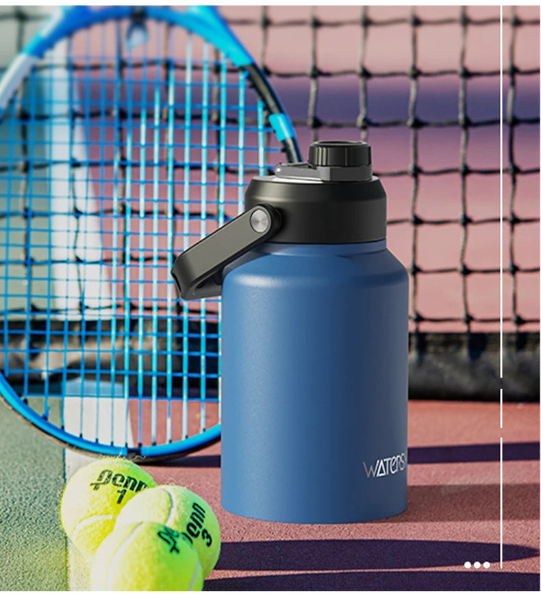 WATERSY 64/87/128oz Insulated Water Bottle Keep Cold for 48H 2L Large Stainless Steel Thermos with Handle for Gym Hiking Camping