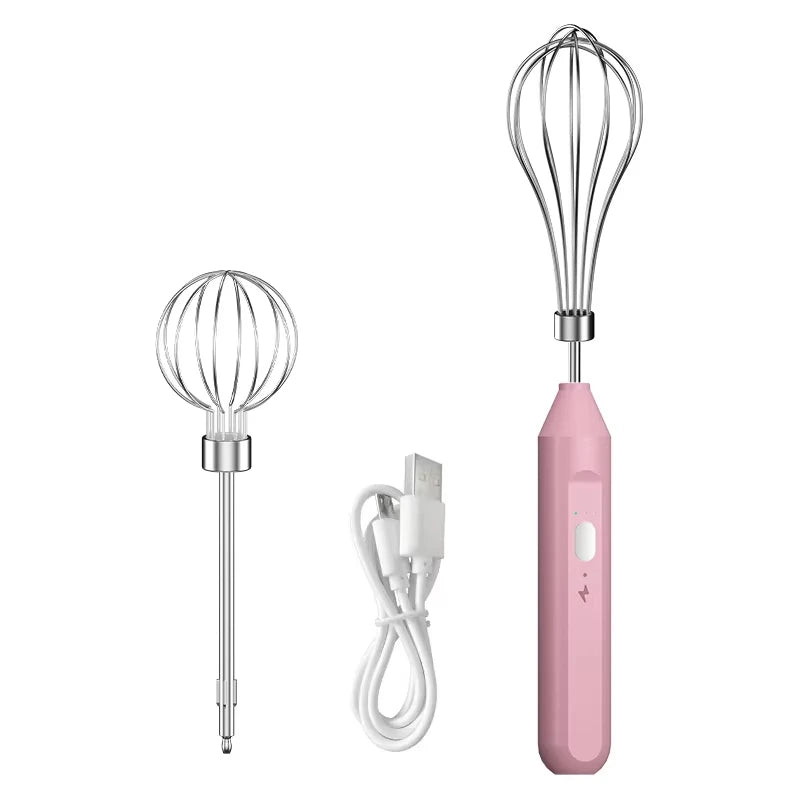 Cordless Hand Mixer One Touch Off Handheld Electric Whisk with 3 Speed Modes Hand Held Egg Beater with 2 Detachable Stir Whisks