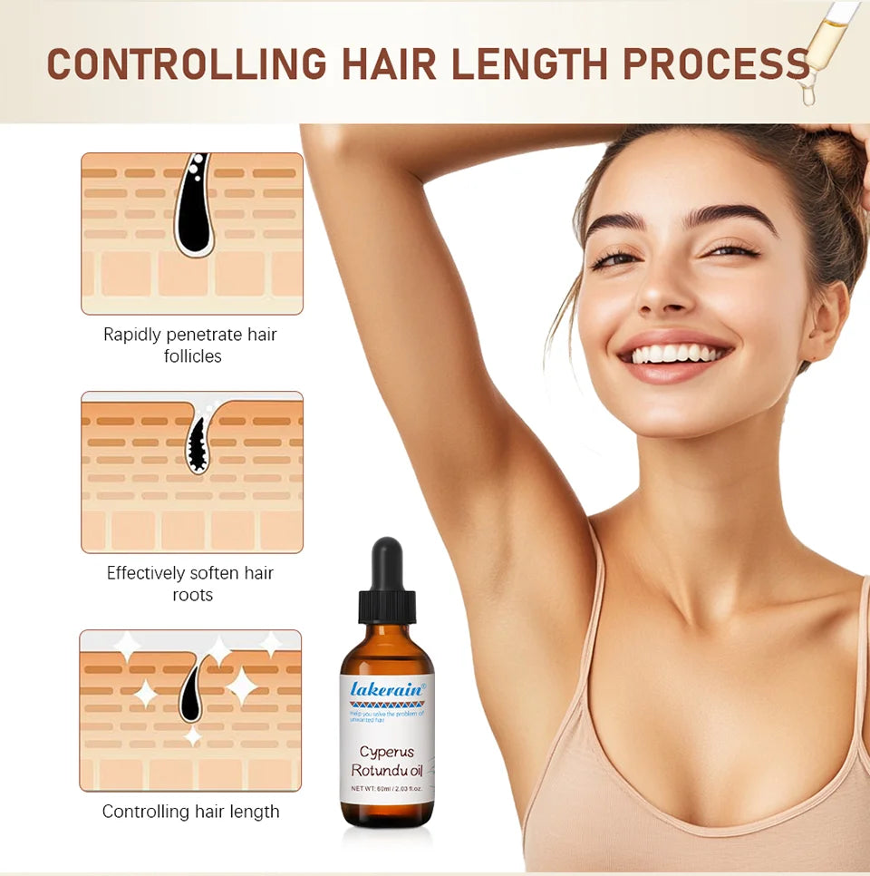 60ml Cyperus Rotundus Oil Nourish the Skin Ingredients are Safe Inhibit Hair Growth Wide Scope of Application Solve Hair Dense P