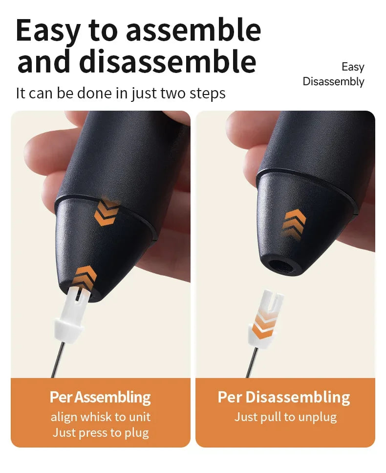 Wireless Milk Frother Type C Handheld Electric Blender Stainless Steel Mini Coffee Maker  Coffee Whisk Cappuccino Cream Maker