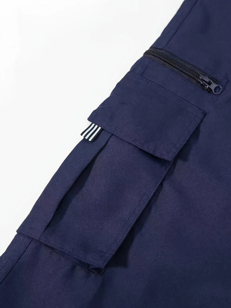 Men's Casual Fashion Pants 100% Polyester Fiber Long Trousers Comfortable Loose Fit Basic Solid Color for Daily Wear