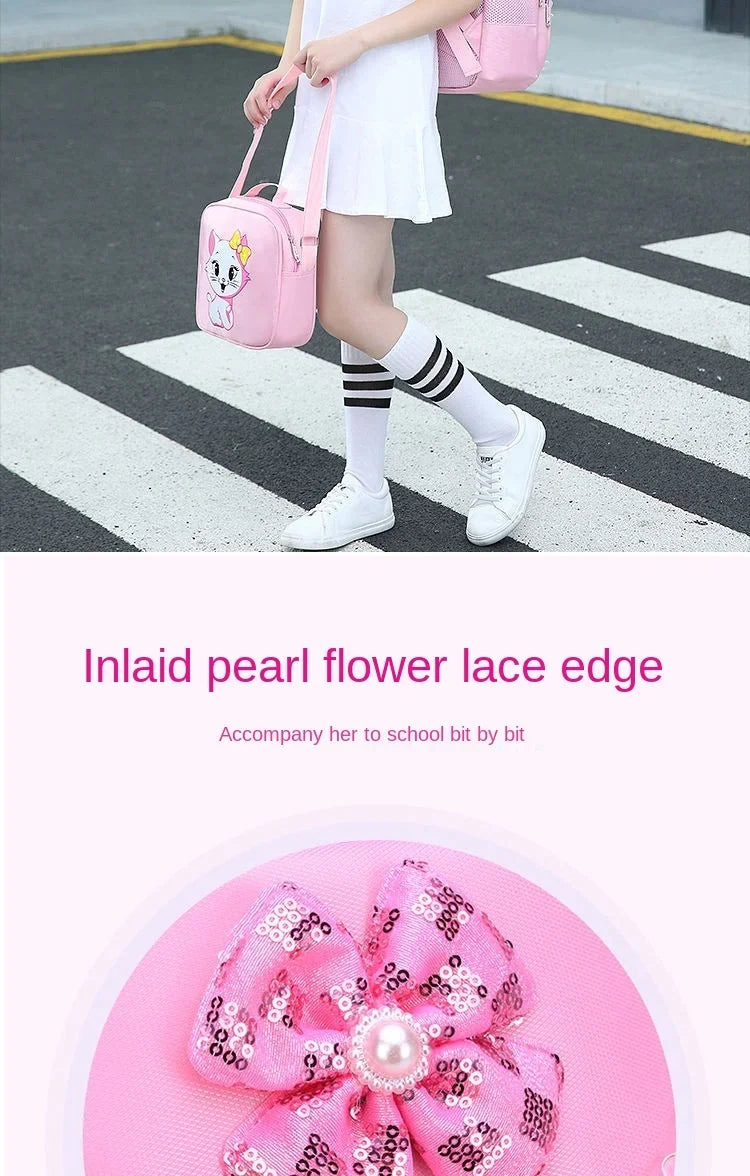 Kids Cat Backpack Set with Lunch Bag Pencil Case Cute School Bag for Girls Boys Waterproof Primary Student Bookbag