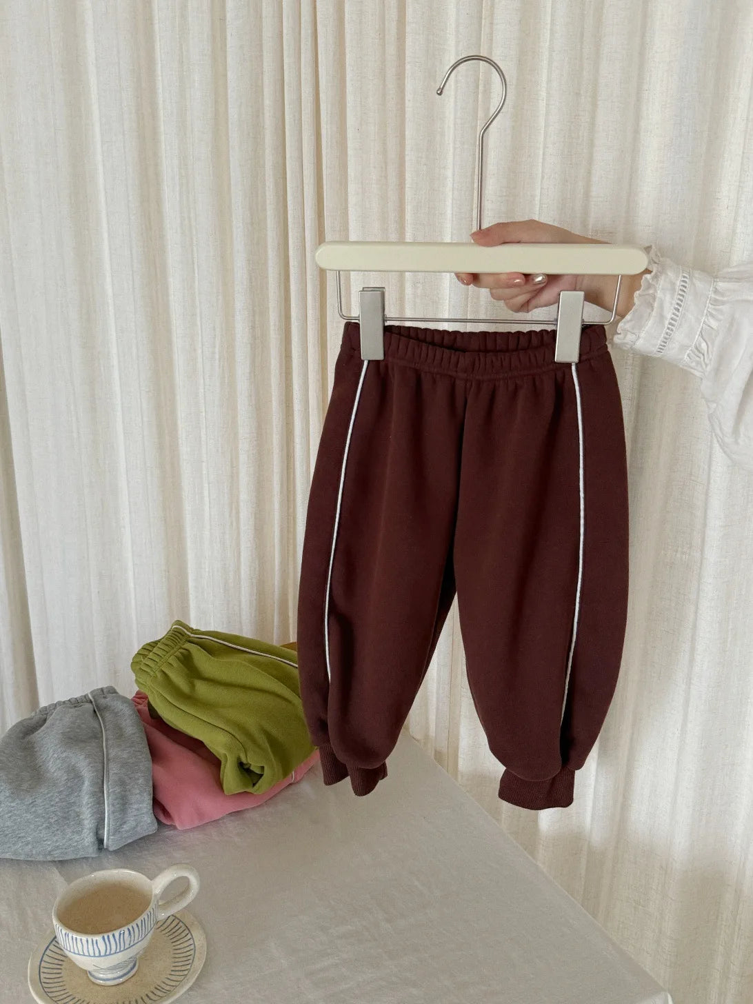 2025 Winter New Children Casual Pants Plus Velvet Thick Girls Fleece Sweat Pants Solid Kids Boys Warm Trousers Baby Clothes