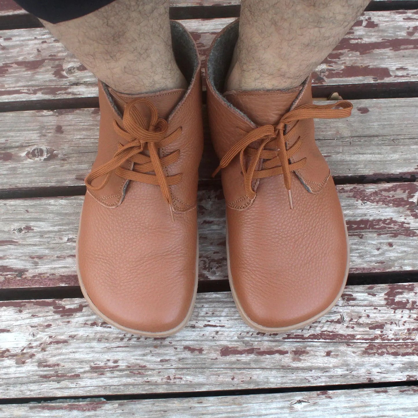 Barefoot Leather Boots With Wool Linning Inside For Women  man Zero Drop Wider Toes Box