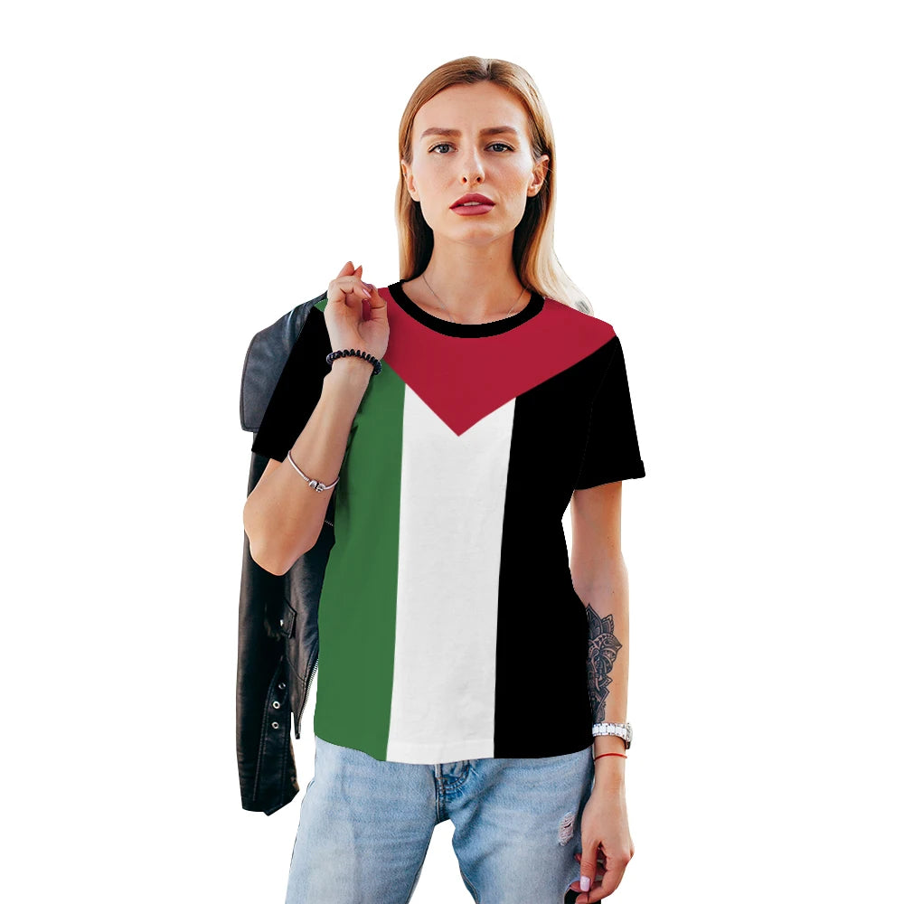 Palestine Flag Printed T Shirts Men Women Summer Casual Short Sleeve Tee Shirt Sports 2024 New In Fashion National Streetwear