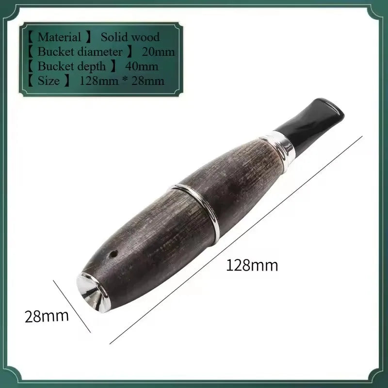9mm Lightweight Handheld Solid Wood Tobacco Pipe Portable Cigarette Holder Smoking Accessory