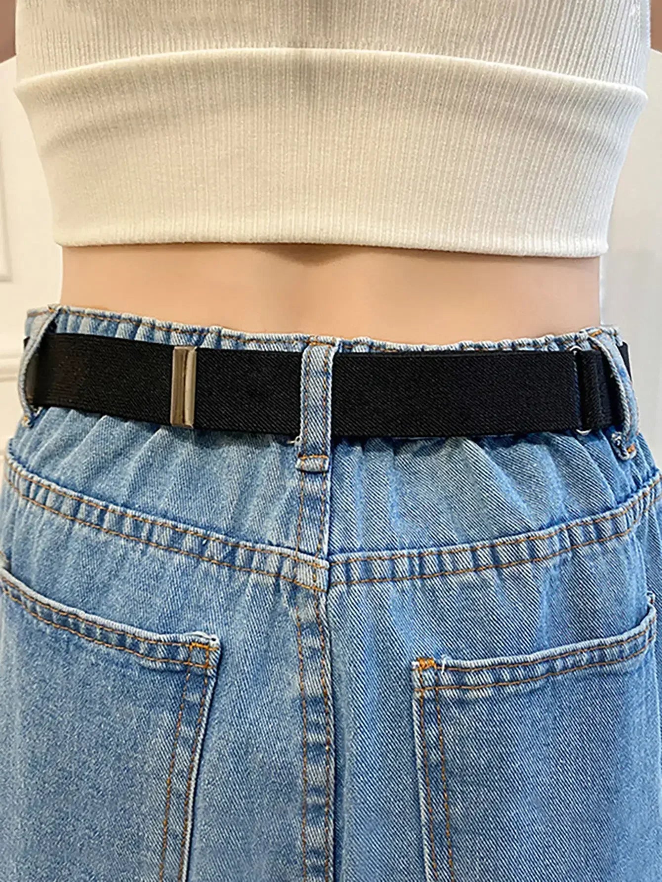 Buckle-Free Belt For Jean Pants,Dresses,No Buckle Stretch Elastic Waist Belt For Women/Men,No Bulge,No Hassle Waist Belt