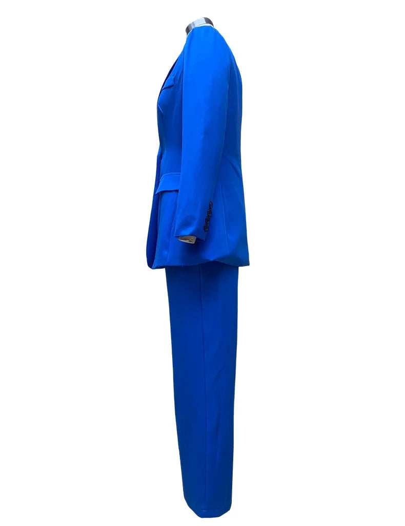 Women's Suit Winter Fashion Long-sleeved Solid Color Casual Suit Jacket and Trousers Matching Sets Two-piece Suit Pant Sets