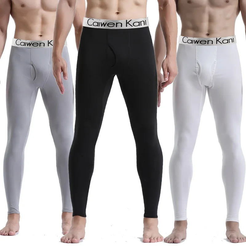 Warm Pants for Men with Plush and Thickened Autumn and Winter High Elasticity, Tight Fitting Sports Bottoms and Slim Fitting Pan