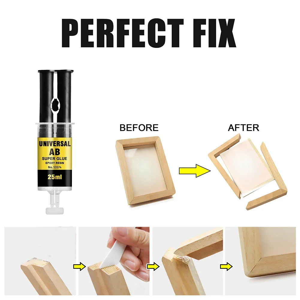 3/2/1PCS 25ML Epoxy Resin AB Glue Plastic Wood Strong Quick-drying Adhesive Glue Waterproof Home Strong Repair Glue Super Liquid
