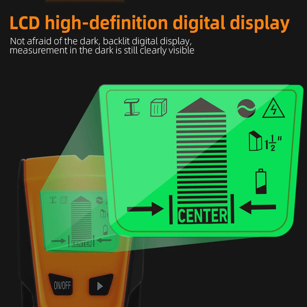 3 in 1 Wall Metal Detector Depth Professional Find Metal Wood Studs AC Voltage Live Wire Detect Wall Scanner Electric Box Finder