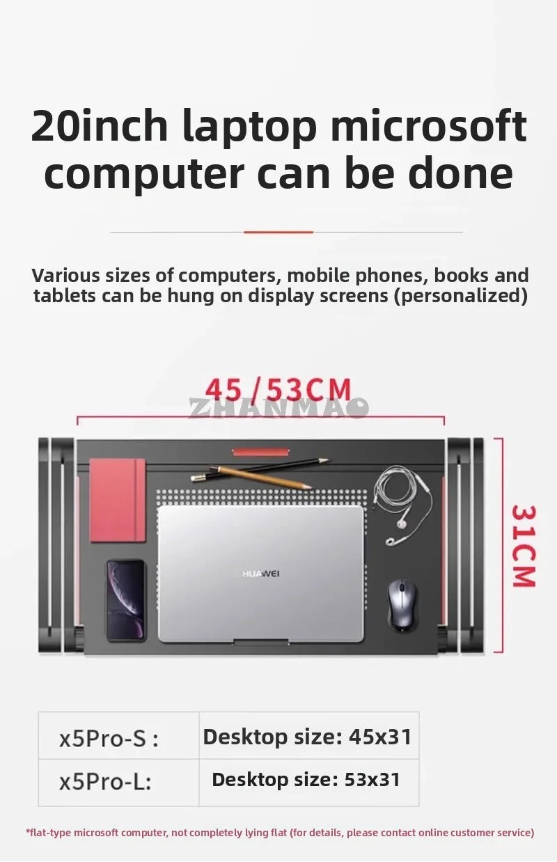 Laptop desk, foldable tablet stand, adjustable and movable