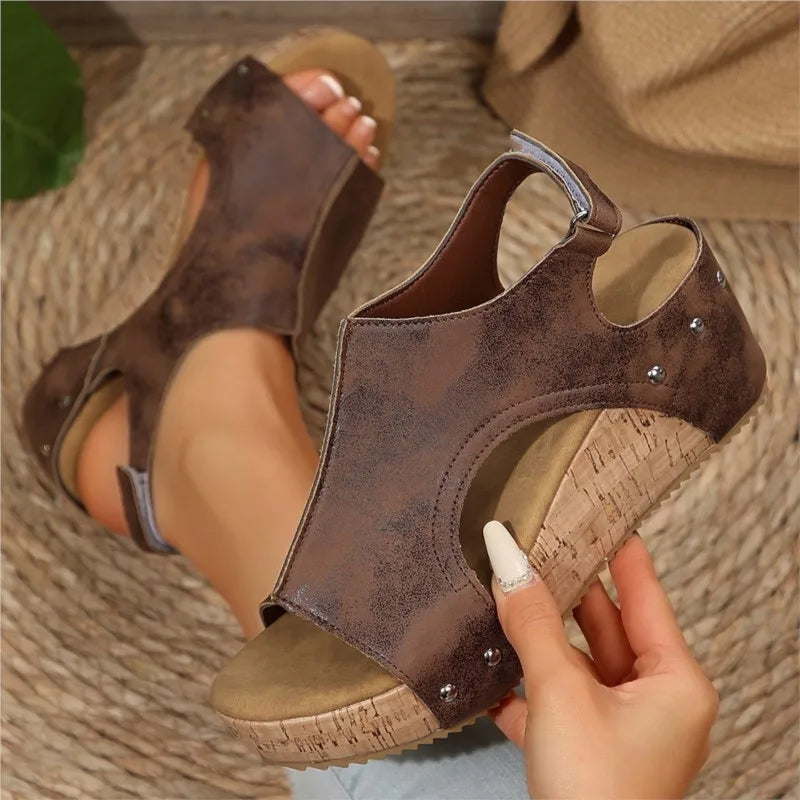 Fashion Woman Sandals Shoes Wedge Ladies Shoes Breathable Slip On Women's Sandals Comfortable Sandalias Mujer Footwear Female