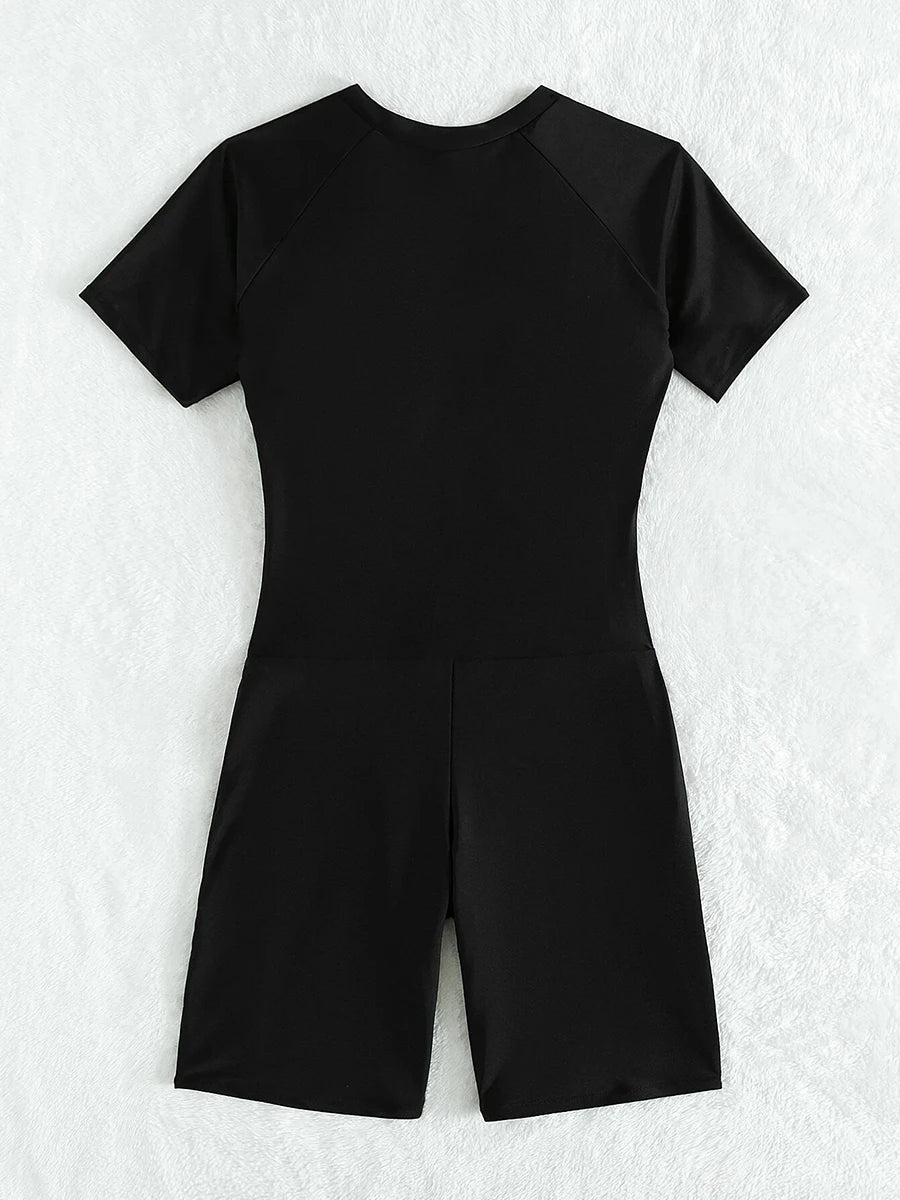 Short Sleeve Surfing Swimsuit 2026 Slim Bodysuit Swimwear Women One Pieces Rashguard Diving Clothes Bathing Swimming Swim Suit
