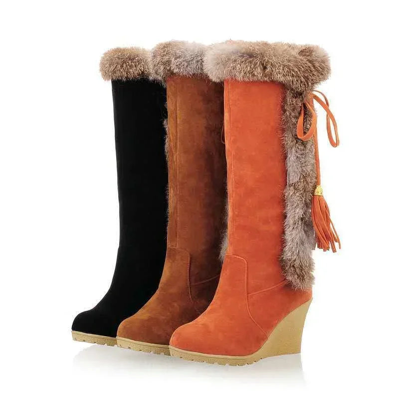 2024 New Wedge Long Women Boots Australia Women's Shoes Platform Plush Winter Footwear Ladies Booties Thigh High Heels High Sexy