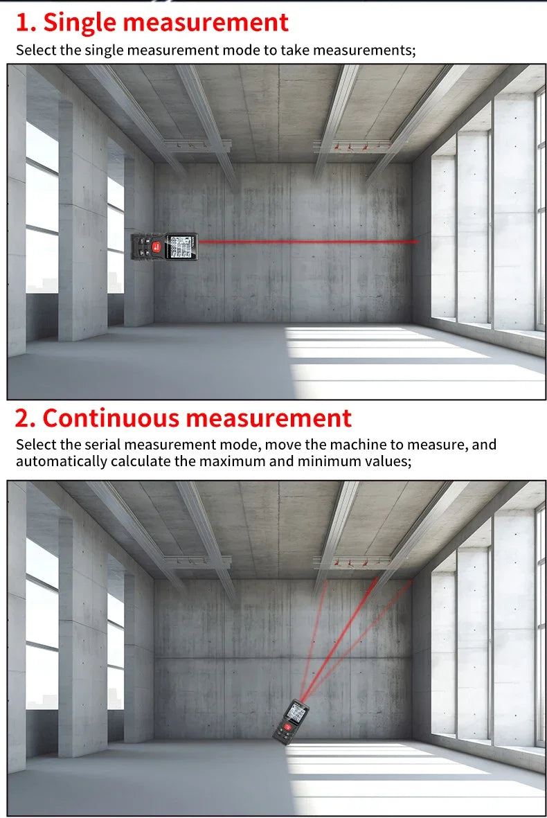 Snakol Digital Laser Distance Meter Rangefinder 50m/70m/100m/120m - Trena Roulette Ruler Tape for Measurement
