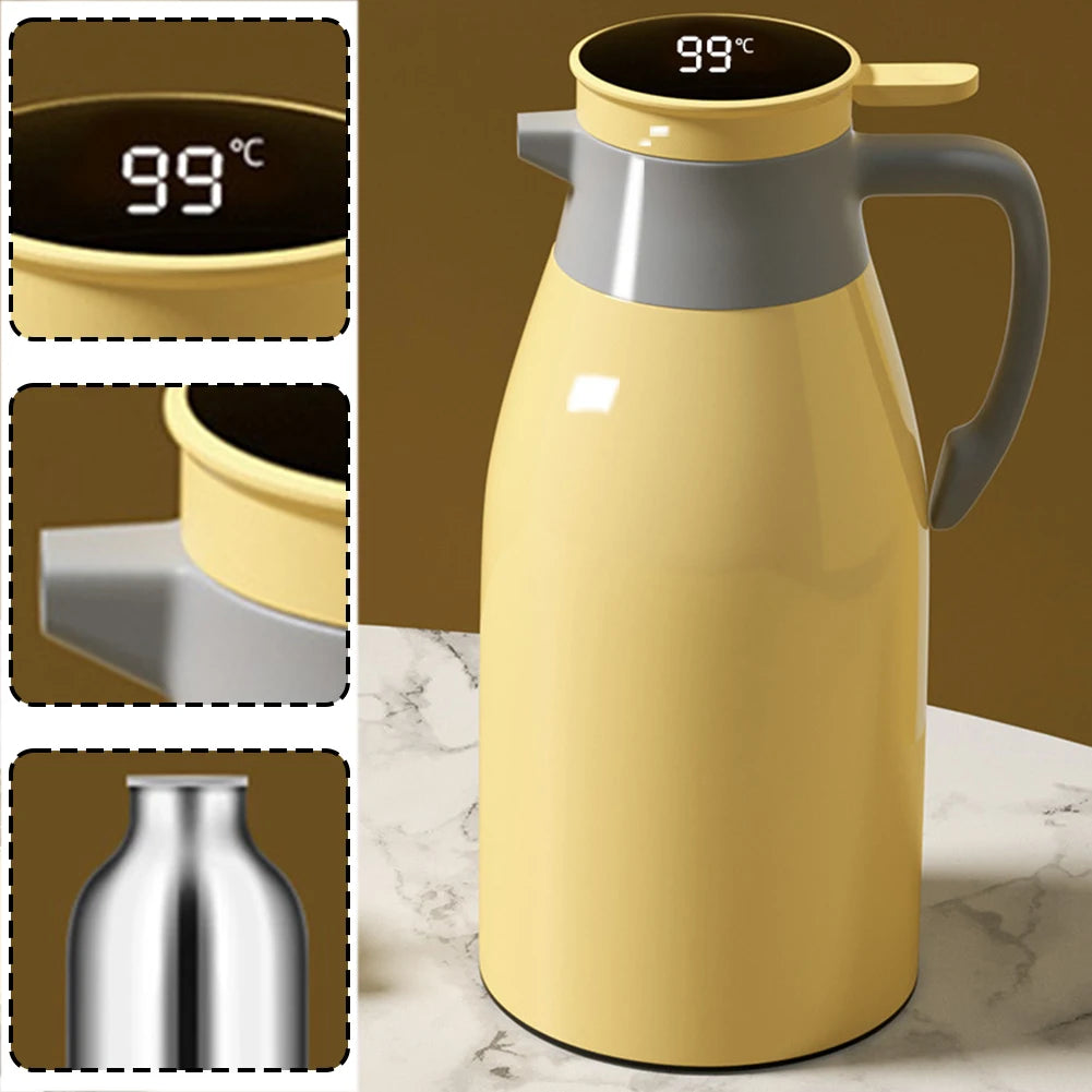 1/2l Insulated Water Bottle With Glass Insulated Liner Large Capacity Vacuum Flasks Kettle Thermal Jug For Home Winter Warm