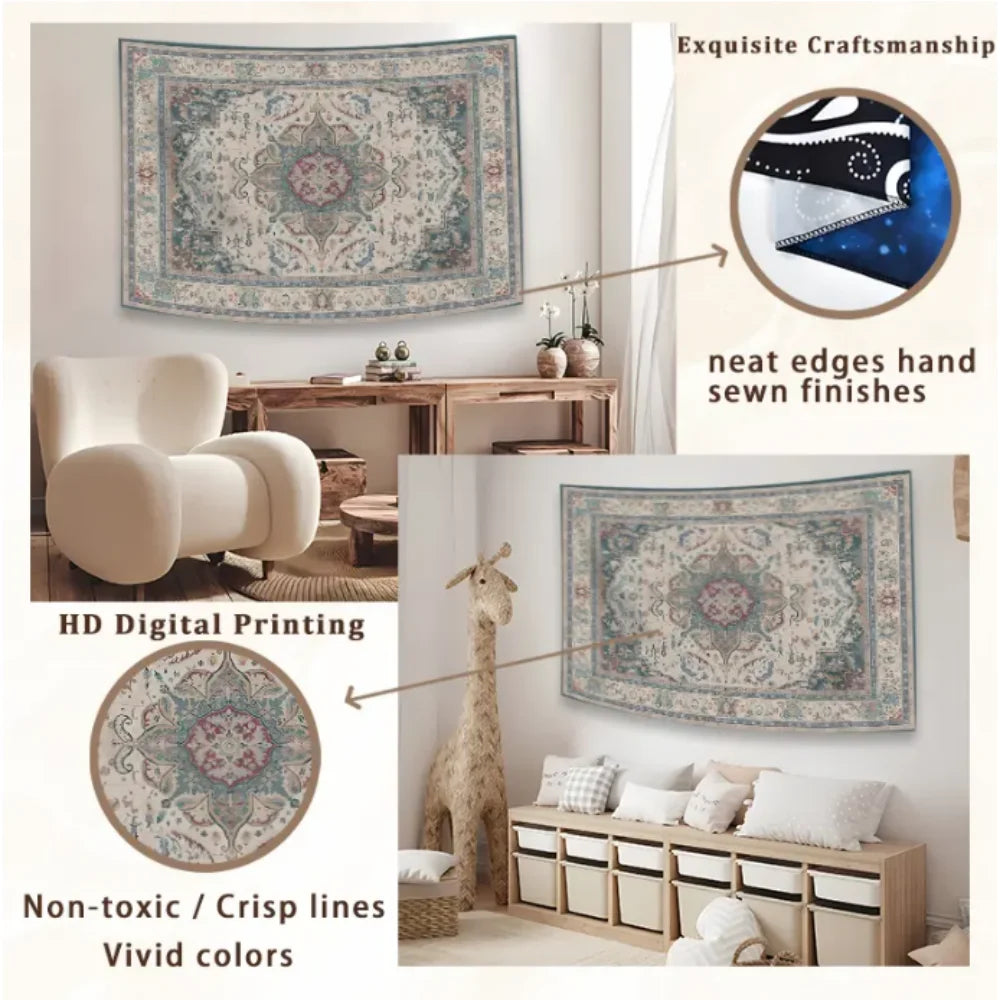 VIKAMA Enchanted Glowing Tree Tapestry Golden Trunk Living Room Sofa Backdrop Wall Decor Ins-Style Room Accent