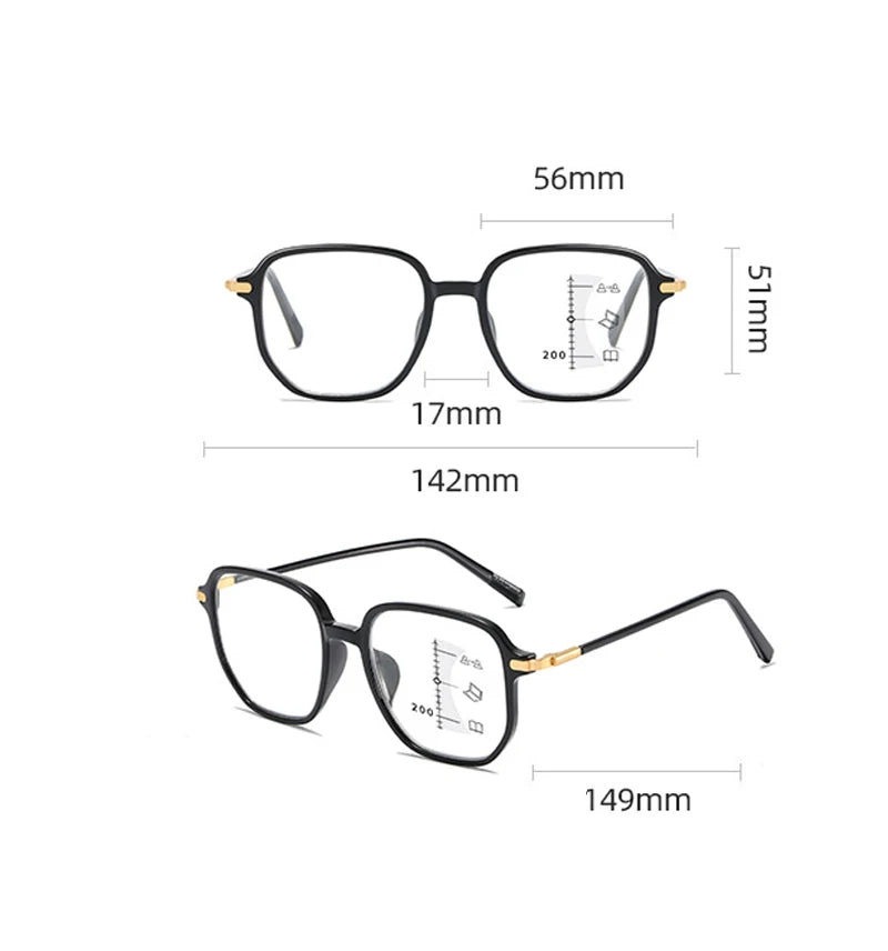 Progressive Multifocal Reading Glasses Anti Blue Light Presbyopia Eyeglasses Near Far Sight Spectacles Hyperopia Diopter To +4.0