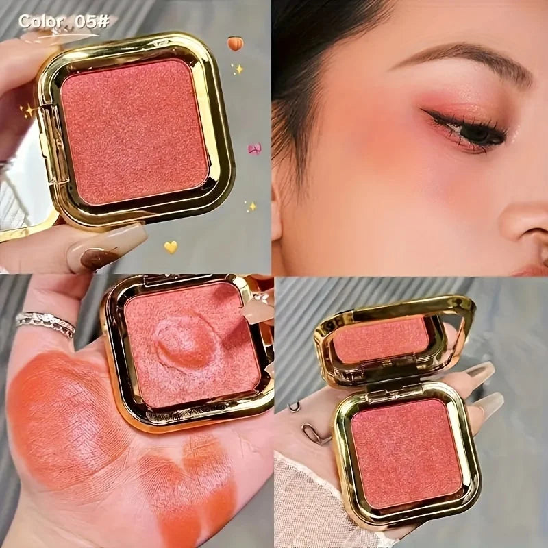 Fine Shimmer Mist-Like Three-Dimensional Blush Cream, Matte Pearlescent Natural Long-Lasting Color-Enhancing Contouring Potato Mud Blush for Girls