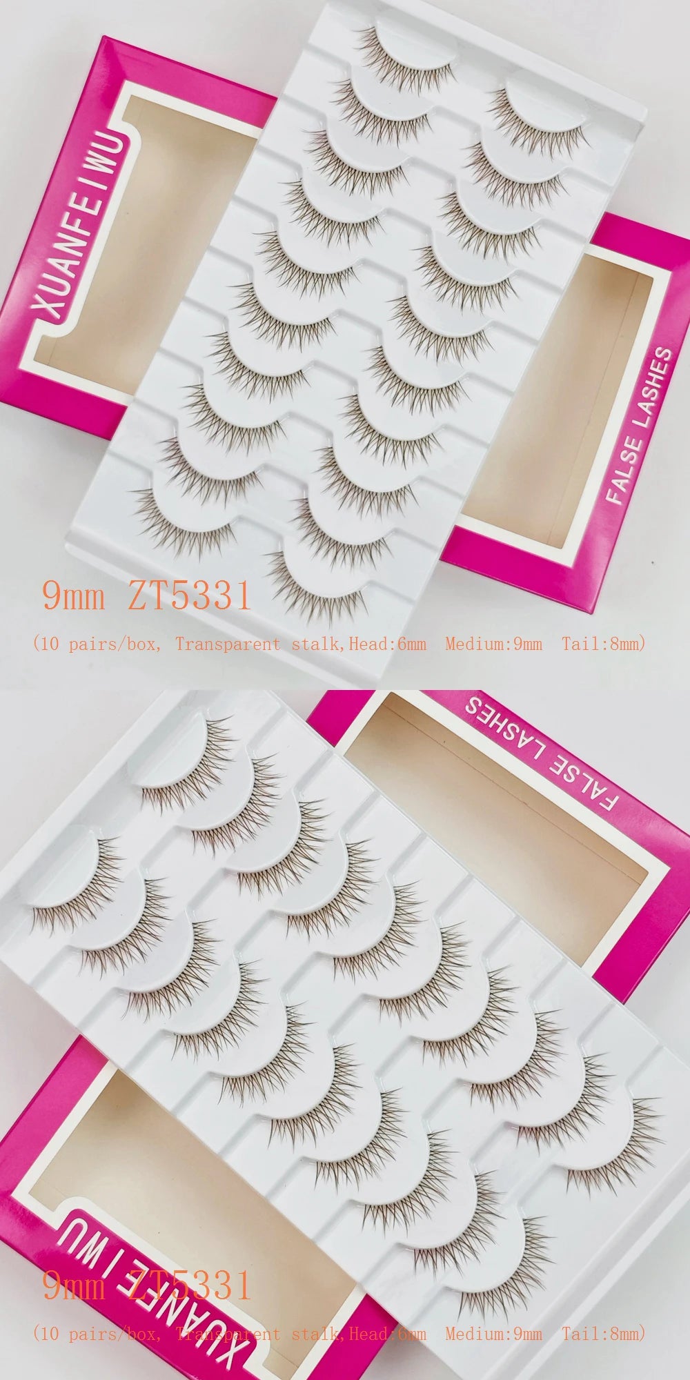 Xuanfeiwu Natural Short Style No-Makeup Look Sparse Full-Strip Ultra-Natural Realistic One-Piece Natural-Looking False Eyelashes DIY Self-Application Beginner Light Makeup Eyelashes