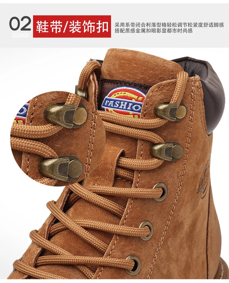 Genuine Leather Men Boots Outdoor Casual Shoes for Men Platform Boots Ankle Boots High Quality Men Shoes Male Moto Shoes