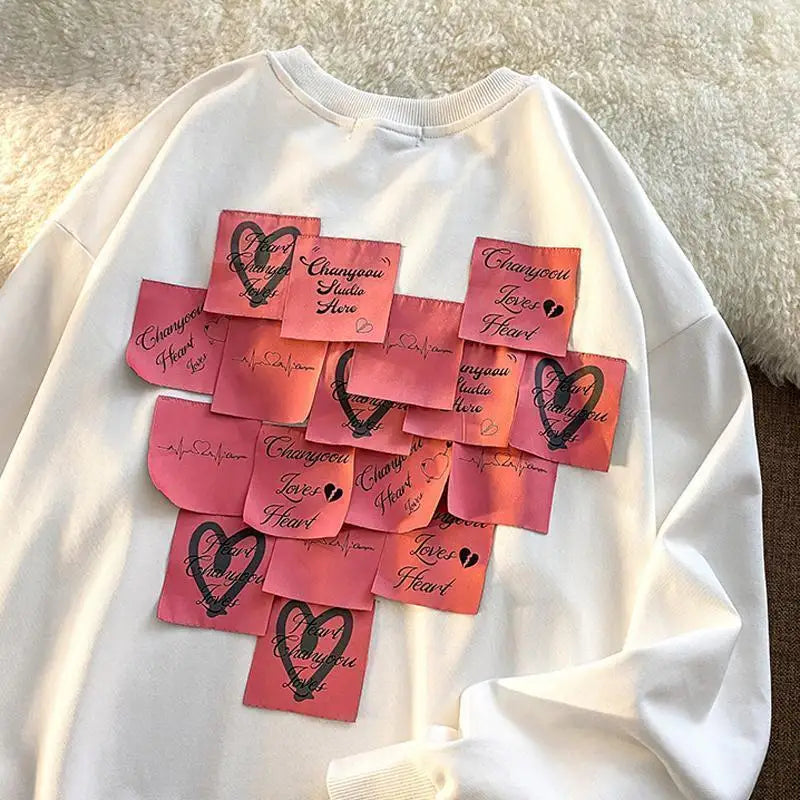 Patchwork Hoodies Women Loose Designer Korean Style Spring Fashion Leisure All-match Female Streetwear Students Ins Sweatshirts