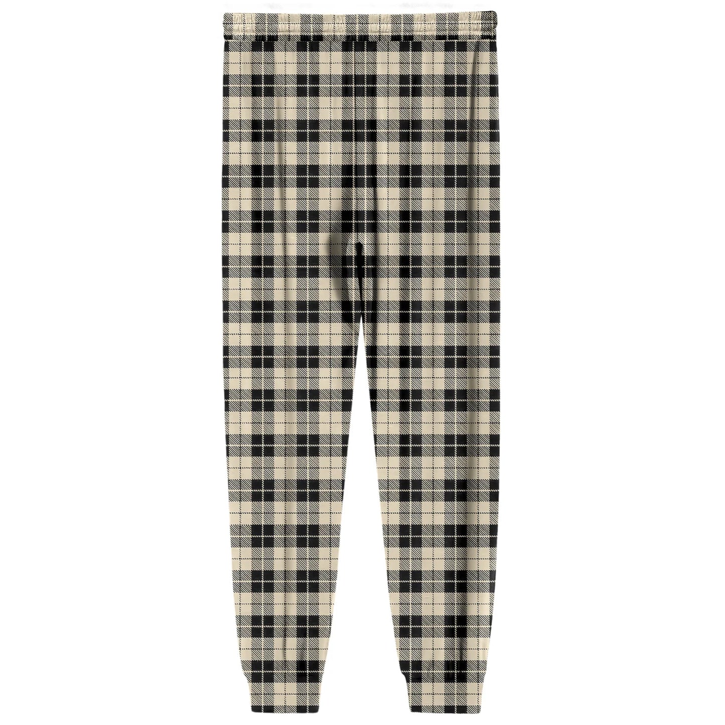 Men'S Plaid Casual Pants Checkered Pattern Cuffed Design Comfortable Fabric Suitable Daily Wear All Seasons Trendy Pajama Pants