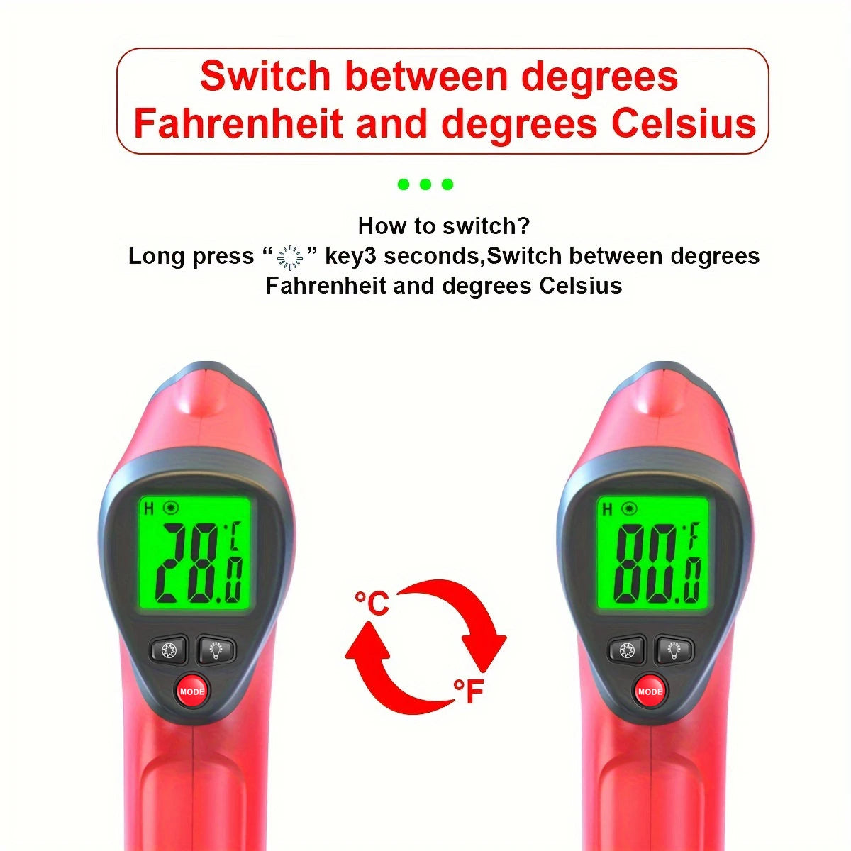 Infrared Thermometer Gun  -50~500°C Non-contact Laser Temperature Gun Handheld Temp Sensor Measure Digital Pyrometer LCD Backlit