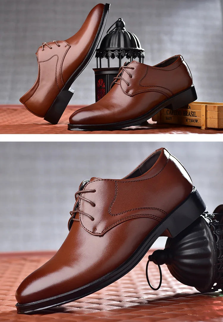 Men Dressing Shoes Formal for Men's Casual Shoe Leather Social Wedding Designer Pointed Toe Black Office Winter Shoes Brand 2024