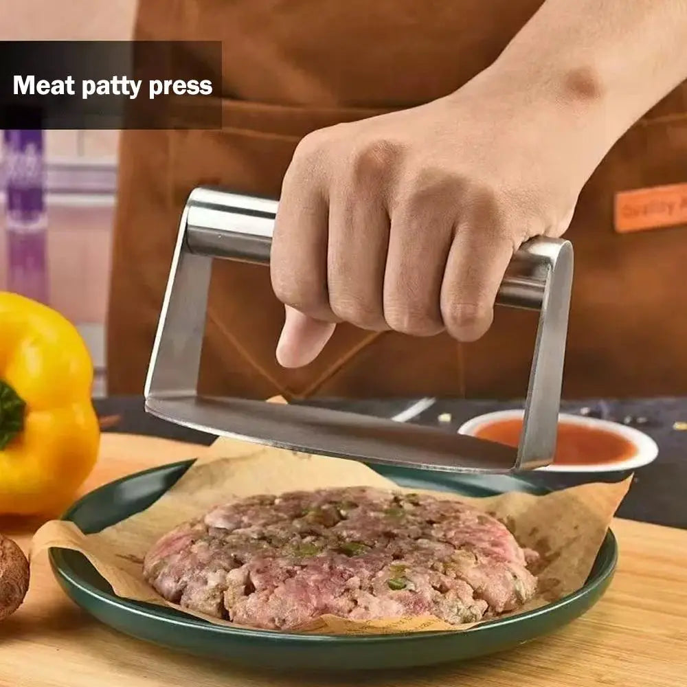 Hamburger Press Maker 1pc Stainless Steel Non-Stick Circular Square Burger Kitchen Tool Meat Press